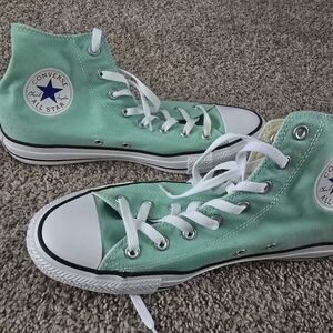 Converse All Star Mint Green High-Top Sneakers Mens 11, Wmns 13